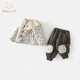 Banxidi Girls Suit Autumn and Winter Clothes 2025 New Children's Jacket Pants Plus Velvet Padded Clothes Baby Winter Children's Clothes Beige 90