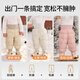 OUYUN children's down pants for boys and girls in autumn and winter, high-waisted pants, warm white duck down trousers, Oatmeal Coffee 100