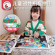 Miaowaer Magnetic Photo Frame Puzzle Großes Flachpuzzle für Kinder über 3-6 Jahre alt, magnetisches Magnetwagen-Puzzlespielzeug [3 Fotos Kombination] 3 Fotos * 100 Stück + 1 Bodenrahmen