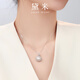 Demi Flash Heart 10-10.5mm Large White Freshwater Pearl Necklace 925 Silver Single Pendant Girl Birthday Gift 10-10.5mm