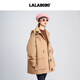 LALABOBO立体小熊中长连帽风衣女美拉德秋季新款宽松外套LBDC-WSDW12 咖色 常规 S