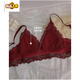 MIDNITE STAR underwear women's thin large breasts showing small breasts push-up bra sexy French wire-free red bra wedding animal year burgundy suit 32/70B