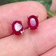 Huangben Natural Ruby Stud Earrings for Women 925 Silver Customized Gold Colored Treasure Inlaid Light Luxurious Birthday Gift Earrings for Girls