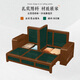 Harmonious Home Sofa Bed New Chinese-style purple gold sandalwood solid wood sofa bed dual-purpose push-pull multi-function living room storage combination Sofa Bed [upgraded latex style] Assembly