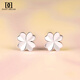 DAISY DREAM999 pure silver four-leaf clover earrings for women light luxury niche ear pierced earrings 2025 new birthday gift ear jewelry four-leaf clover earrings 999 pure silver