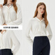 PRICH Fashion Elegant Streaming Neck Shirt 2024 Autumn New Temperature Commuter Long Sleeve Slim Body Clothes Women 16 Light Gray L 165