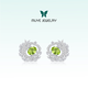 Muye natural colored gemstone peridot earrings, Green Leaf Wizard earrings, sterling silver, light luxury, high-end and elegant, Green Leaf Wizard earrings