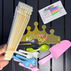 Babic birthday cake tableware with cap, fork and spoon set disposable cake knife, fork, plate and dish birthday candle set
