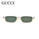 Gucci (Gucci) Sonnenbrille Halbrahmen Metall Personalisierte lässige universelle Sonnenbrille GG1278S Gold Frame Green Sheet 002