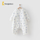 Tongtai infant sleeping bag autumn and winter quilted baby one-piece pajamas pure cotton children's thickened anti-kick quilt anti-jump blue owl 73cm