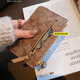 
Glorzd ultra-thin zipper coin wallet small wallet women's short premium bank card card bag coin bag driver's license leather case coffee color