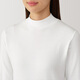 MUJI women's raised rib knit half turtleneck long-sleeved T-shirt base layer for winter BBD93C4A white S