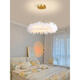 
XMSJ bedroom lamp French feather chandelier light luxury girl princess room lamp art store internet celebrity Zhongshan lamp 9807 9272 chandelier white 35cm three-color light