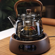 Full-degree glass handle kettle household small electric ceramic stove tea maker kettle large capacity insulated glass teapot handle kettle (smoke gray) + Kangmi electric ceramics