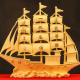 Smooth sailing in Hanking, sailing ship ornaments, velvet gold handicrafts, office desktop, living room, wine cabinet, housewarming and opening gift, XL, length 33, width 18, height 31.5 cm