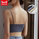 MiiOW new style seamless one-piece fixed cup ice silk breathable spaghetti straps tube top suspender underwear for female college students invisible black + leather powder M 80-95Jin Jin equals 0.5 kg