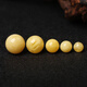 Chanfu beeswax single bead Russian material floating white flower white flower beeswax chicken oil yellow and white honey loose beads with beads single bead round bead cultural toy accessories 8MM2 pieces