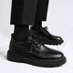 Oren Woodpecker Suit Leather Shoes Men's Spring British Style Business Suit Students Increased Casual Soft Sole Waterproof Black Big Toe Shoes Black 40