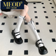MEOD international first-line brand strap calf socks Lolita matching small leather shoes girl lace bow stockings pink ribbon (calf) one size fits all (Add to favorites for priority delivery)