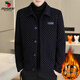 Western Region Camel (VANCAMEL) high-end houndstooth men's gold mink jacket jacket autumn and winter new style plush thickened trendy lapel woolen coat 6224 black and gray M 105 Jin [Jin equals 0.5 kg]