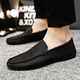 Woodpecker 2025 youth summer versatile Korean new lazy bean shoes trendy casual men's loafer shoes with one foot D838 black 40