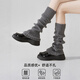 Skingcond Japanese pile socks white socks women's calf socks JK snow boots leg covers autumn and winter warm thickening long tube beautiful legs slimming y2k wear dark gray 1 pair M 42c
