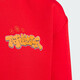 Adidas Kinderkleidung Spring Festival Druck lässig runden Hals Rote Sweatshirt für Jungen und Mädchen JF3883 Red 116cm