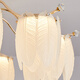 XMSJ Cream Style Light Luxury Living Room Master Light Bedroom Light French Feather Crystal Restaurant Creative Lamp 2024 New Chandelier Light Source Ra9710 Head Three Color Light