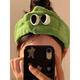 Hua Mu Rong Cute Big Eyes Face Wash Headband Women's Mask Wash Year of the Snake Cartoon Plush Headband Winter Headband Headband Pink + Green Soft and Cute