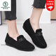 Zapatos de invierno Woodpecker, gorros para mujer, además de terciopelo grueso, zapatos exteriores de algodón para mujer, zapatos viejos de tela de Beijing, zapatos cálidos y peludos para mujer M06 más terciopelo color café pies gordos grandes 35