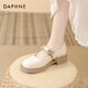 Daphne French Mary Jane Women's Shoes 2025 New Summer Light Mouth Single Smase Wind Wind Wind Slow Sole Tacones Tacones altos zapatos de cuero Color de albarico