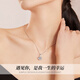 Chinese gold four-leaf clover pure silver necklace for women 2025 new diamond pendant birthday gift for girlfriend and wife wedding anniversary eternal four-leaf clover diamond pendant + pure silver melon seed chain