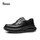 15 minutes first layer cowhide men's comfortable business shoes thick sole increased soft sole soft surface British casual shoes men's shoes E1886
