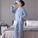 Cat Man Pure Cotton Pyjamas Herren Frühling und Herbst Langarmhose großer Größe lässig losen Heimkleidung Set Alle Baumwolle können äußere Verschleiß 3880 Hellblau M [vorgeschlagen 90-110jin [Jin gleich 0,5 kg]]