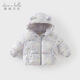 DAVE&BELLA children's down jacket girls' tops boys' down jacket winter new baby clothes warm children's coat cat print DB4238127-A 90 cm (recommended height 80-90cm)
