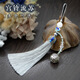 LEMIAO portable ancient style palace bell tassel pendant bag mobile phone chain lanyard pendant key chain lanyard bell tassel style gray tassel bell pendant A28-209
