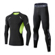 Alen Botun (Alen Botun) fitness clothes sports suit men's autumn running training tights high-elastic quick-drying clothes base morning running clothes basketball two-piece set green high-elastic quick-drying XL 145-160Jin Jin equals 0.5 kg