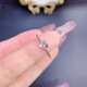 Xuecong's special new natural white aquamarine ring 925 silver gold-plated precision inlaid heart 5*5Mm love ring