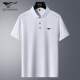 SEPTWOLVES high-end summer short-sleeved men's ice silk POLO shirt seamless business casual men's lapel polo shirt middle-aged T-shirt 408801 fog blue 3XL recommended weight 155-175Jin [Jin equals 0.5 kg]