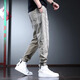 New Balance Silk Pantalones casuales Men Summer Fino Loose Drawstring Cidas de estilo coreano Fashion Fashion Harem Pants Khaki M
