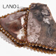 Lannuo Crystal Printed Triangular Grip Clip Women's Luxurious 2025 New Large Size Hair Clip for Large Back of Head Hair Clip Coffee Color