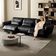 Gujia Home Italian 0 Sofa orienté mur peut pénétrer dans le salon de la balayeuse Deep and High-leg Living Room Geatin Leather 6223B [Expert] [Vous pouvez entrer dans le balayeur] Black Four-personne gauche Electric 3,9 m