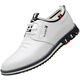 Playboy men's shoes 2025 autumn new casual leather shoes men's genuine leather shoes men's Korean style trendy white shoes 9858 white 38 free belt socks insoles