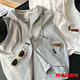 Le nouveau sweat à gilet sans manches de Van Zhesha pour le printemps, une veste cardigan à capuche pour femmes de style gilet à gilet glissé de style coréen top 841 Clip de cheval en laisse blanche 2xl 180