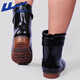 Pull back rain boots men's winter mid-tube waterproof rubber shoes plus velvet removable warm water shoes rain boots overshoes 6557 black 42