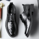 Cartelo British Hand-Hand Head Saper Cow Whide Hombres Menores Empresas zapatos de cuero casual de hombres zapatos de boda 9735 Negro 42