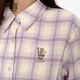 Teenie Weenie Bear Women's Shirt 2025 Autumn New Fun Embroidered Colorful Plaid Lapel Shirt