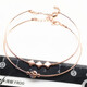 Jun Kiss Anneville Purple Gold 585 Rose Gold 14k Color Gold Women's Purple Gold Fashion Classic Thin Bracelet Clover Bracelet
