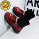 G.duck Little Yellow Duck Girls' Shoes Small Leather Shoes 2025 Children's Short Boots Princess Martin Boots Autumn and Winter Little Girls Black Boots HDL-Red 818 (Single Shoe) Size 31 Inner Length 19.3cm
