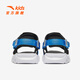 ANTA children's sandals, boys' beach shoes, summer open-toe arch student outdoor sandals, black/medium blue-2 33, inner length 20.5cm